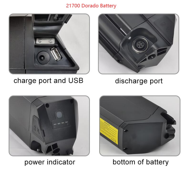 Reention kort typ dorado 48v batteri för juiced cykelbyte elektriska bikylbatterier packar 14AH 20AH med 390 mm längd