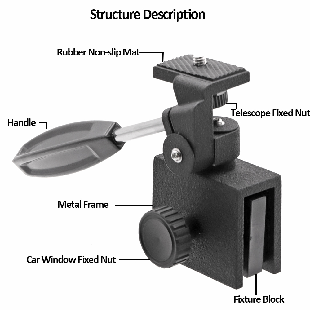 Visionking Camera Lens Car Window Mount Bracket Clip For Spotting Scope Camera Monocular Telescopes Aluminum Car Window Bracket