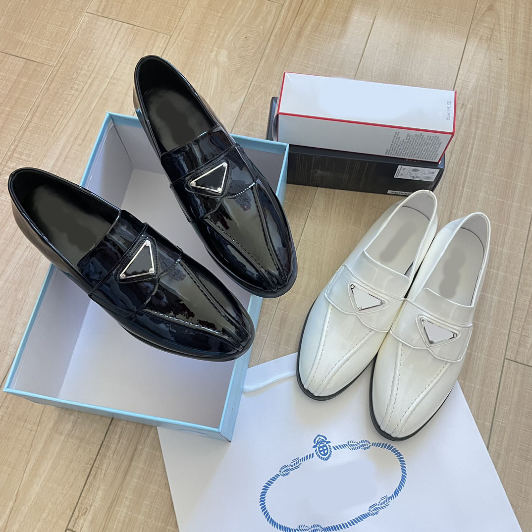 black loafers flat dress shoes metallic pointed toe comfort women`s shoes casual designer shoes with box