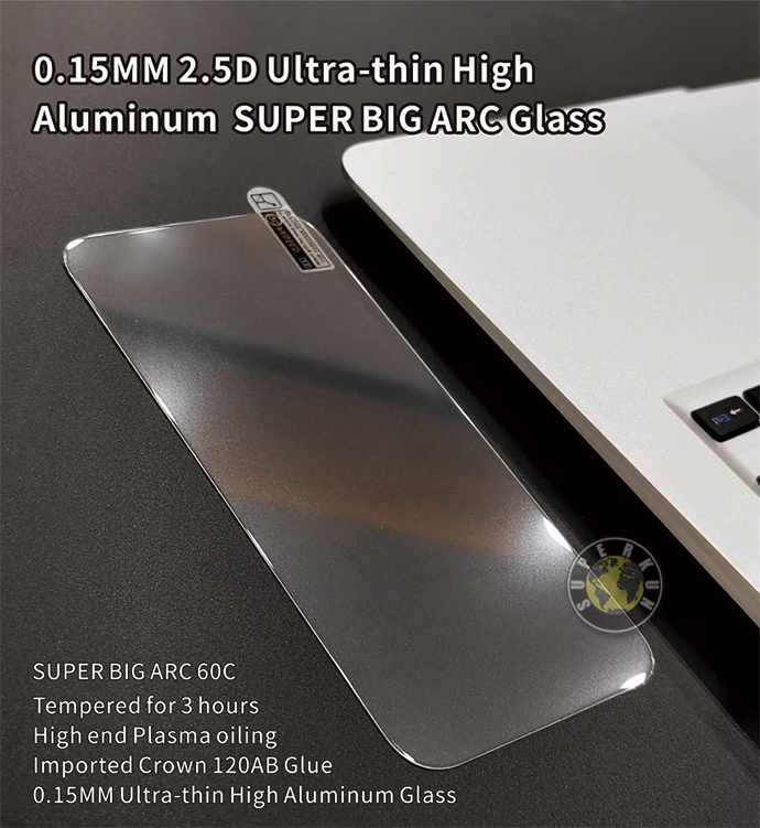 0.15mm Ultra ince 2.5D iPhone 15 14 13 12 11 Pro Max 8 7 6 Plus SE2 SE3 Süper Büyük Ark Plazma Yağlama Filmi OPP Çantası ile