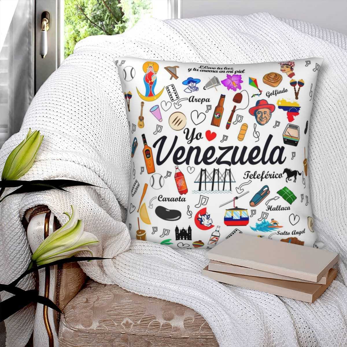 Pillow Case Venezuela Pride Square case Two Side Printing Decorative Cushion Cover Home Floral Case For Car Sofa 45*45cm HKD230817