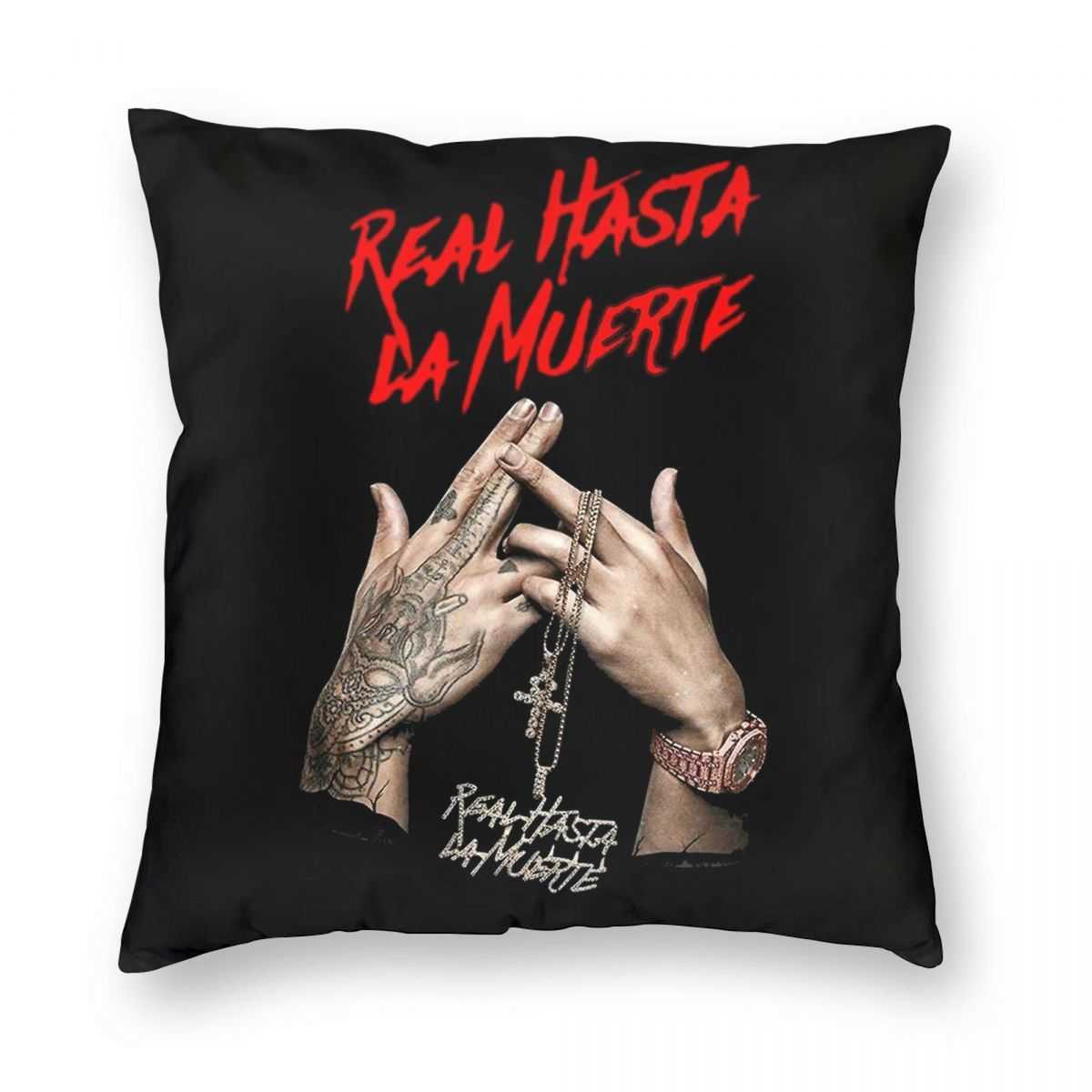 Pillow Case Anuel AA Real Hasta La Muerte case Polyester Linen Printed Decor Throw Case Room Cushion Cover Wholesale HKD230817