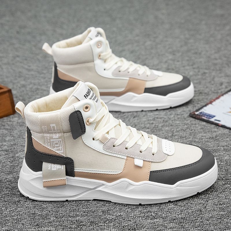 High Top Fashion Designer Herren Brettschuhe für Herren Winter 2023 Neue Frühlings- und Herbst -Herren Atmungsfreie lässige, vielseitige Plüsch -Baumwollschuhe Sport Trendy Schuhe