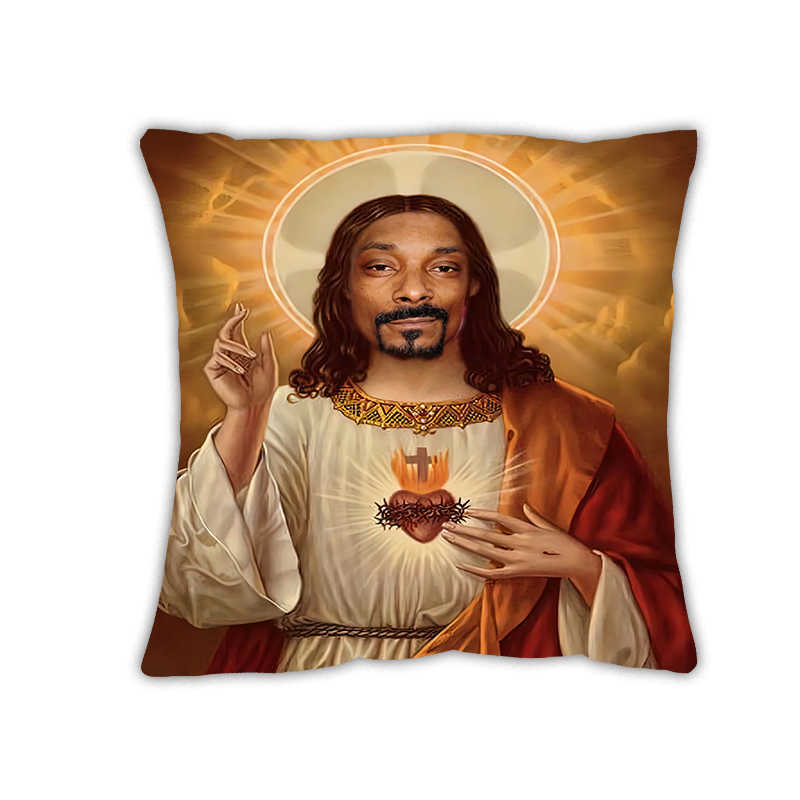 Pillow Case 45x45cm Jesus Hip Hop Hanging Cushion Cover Rapper Case Bedroom Living Room Sofa Car Home Personality Decor case HKD230817