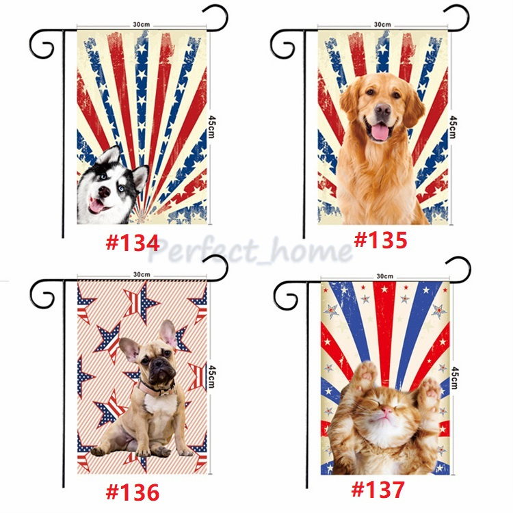 Cat Dog Garden Flag Courtyard Hello Pet Camping Flags Welcome Yard Banner Linen Material av Ocean Shipping P49