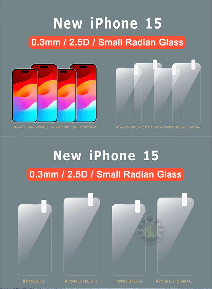 0.3mm 2.5D Tempered Glass Screen Protector For iPhone 15 14 13 12 11 PRO MAX 8 7 PLUS SE Samsung S23 A14 A24 A34 A54 A13 A23 A33 A53 A73 LG Moto Film With OPP Bag