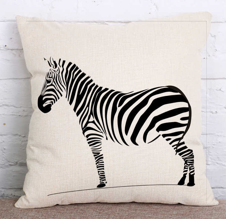 Cuscino custodia zebra nera custodia arcobaleno arcobaleno zebra in lino di cotone decorazione decorazione casa divano divano soggiorno decorazione cover hkd230817