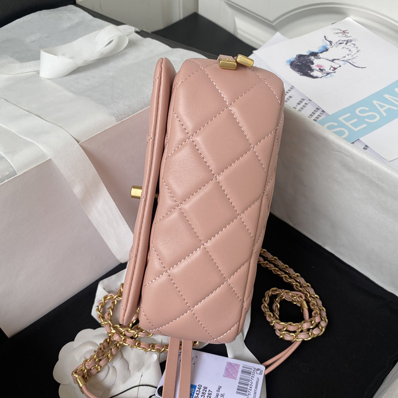 Mode kvinnor axelväska toppkvalitet designer handväska mjuk lammskinn klaffpåsar rosa svart guld metall kedja lyx dam reseklänning väskor med låda as4340