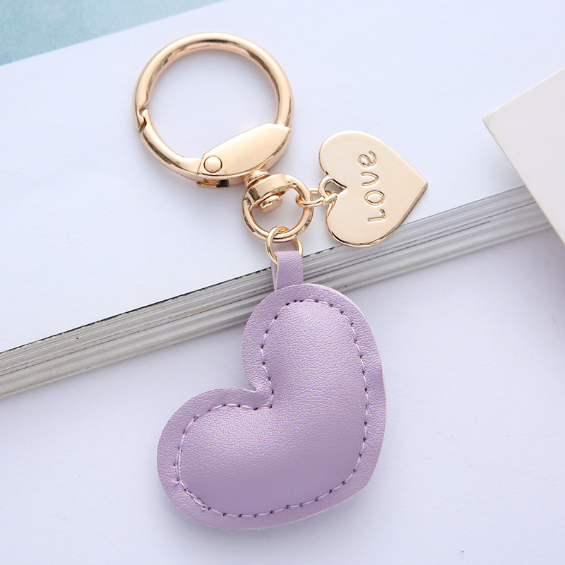 Simple Leather Love Earphone Bag Keychains Luggage School Bags Key Chain Pendant Car Keychain Jewelry Accessories Gift