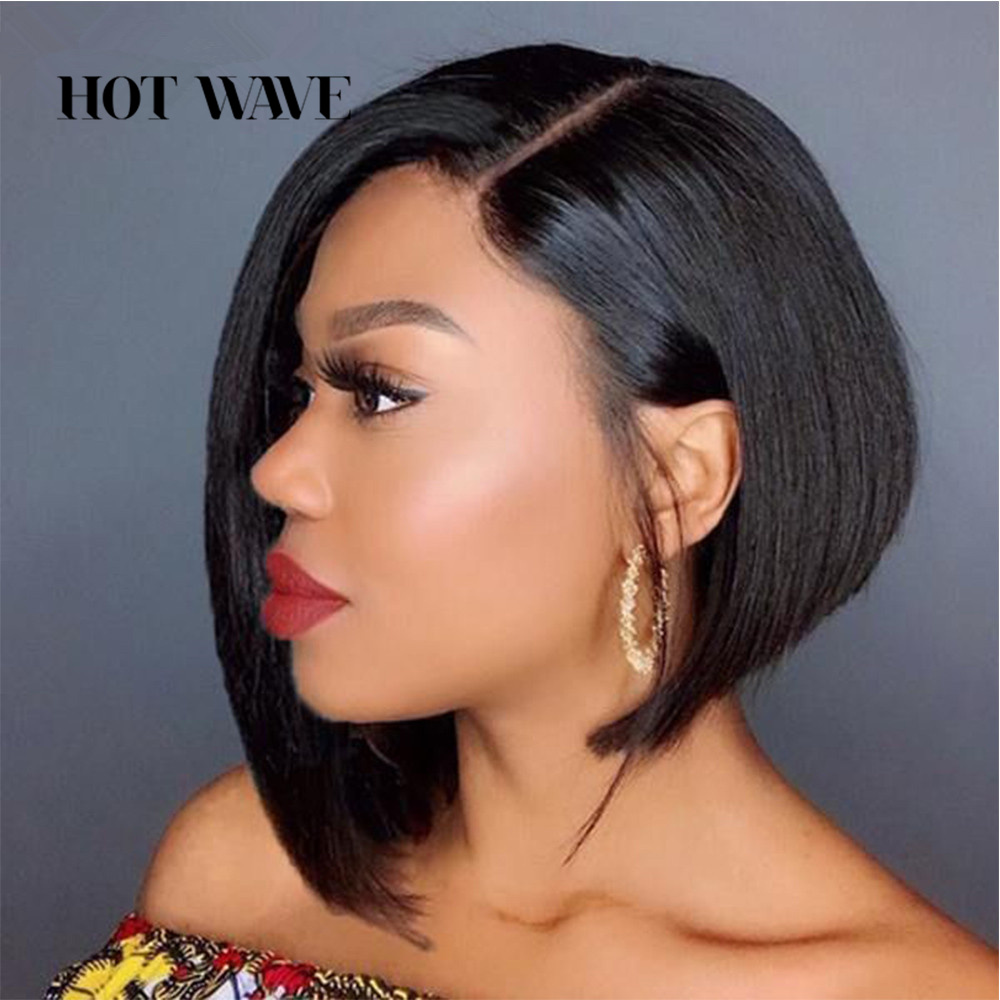 BONE reto Bob Wig renda frontal perucas de cabelo humano para mulheres bob wig hd transparente renda frontal peruca gluguless cabelos humanos 180%