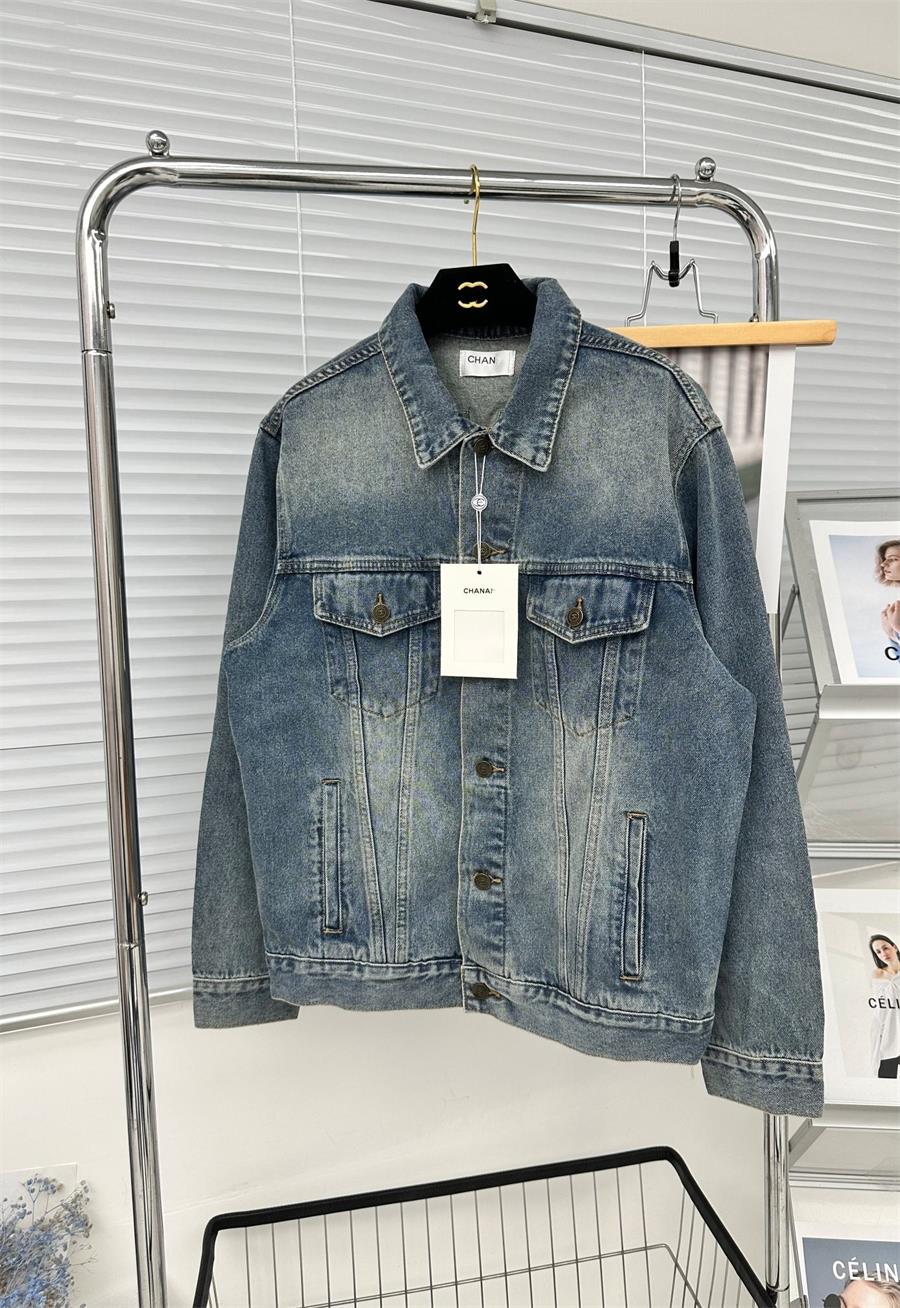 Kvinnors jackor designer chan ny 2023 jacka kvinnor cccc jean plus size mode bokstav metall spänne denim fritid cardigan n9dw