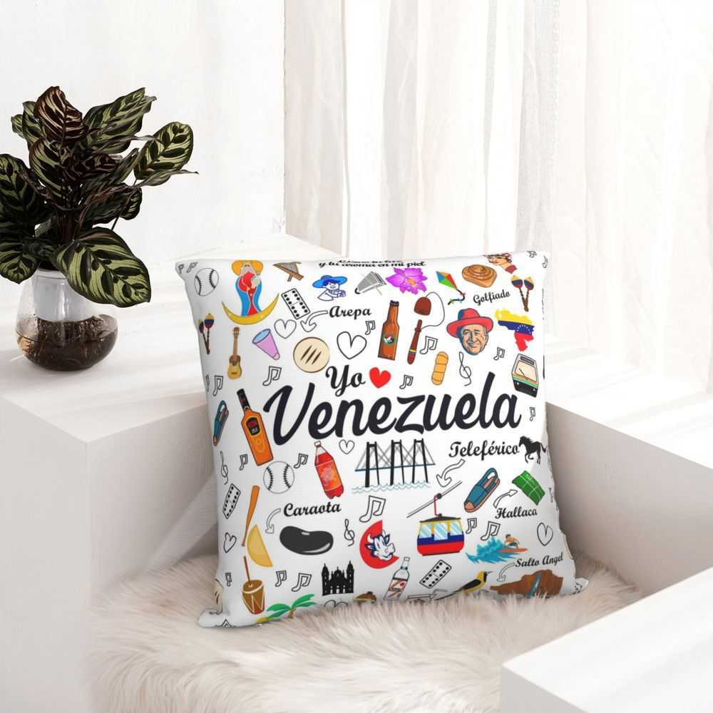 Caisse d'oreiller Venezuela Pride Square Case à deux côtés de coussin décoratif couverture de coussin à la maison pour canapé de voiture 45 * 45cm HKD230817