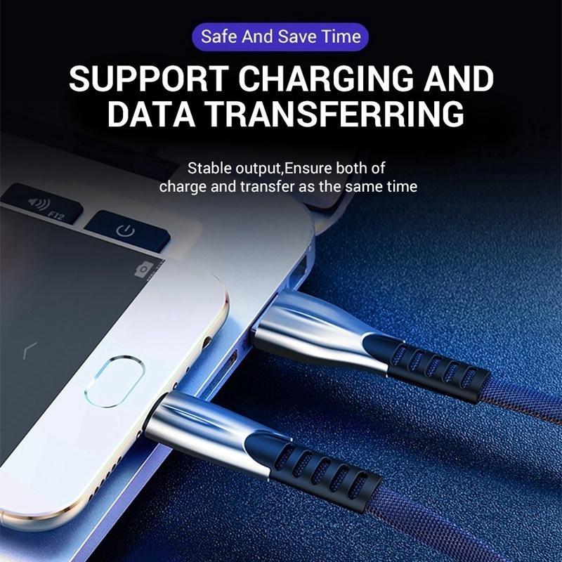5A USB Type-C Fast Charging Data Sync Micro USB Cable For Iphone 12 13 Samsung S10 S9 S8 + S7 S6 edge Note 4 5 8 9 10 Pro Zinc Alloy Cable