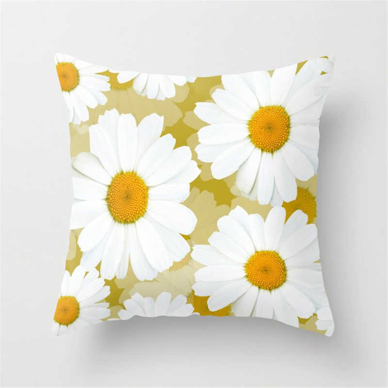 Pillow Case Daisy Flower Series Sofa Kreatywna poduszka Cover Cover Decor Decor Party HKD230817