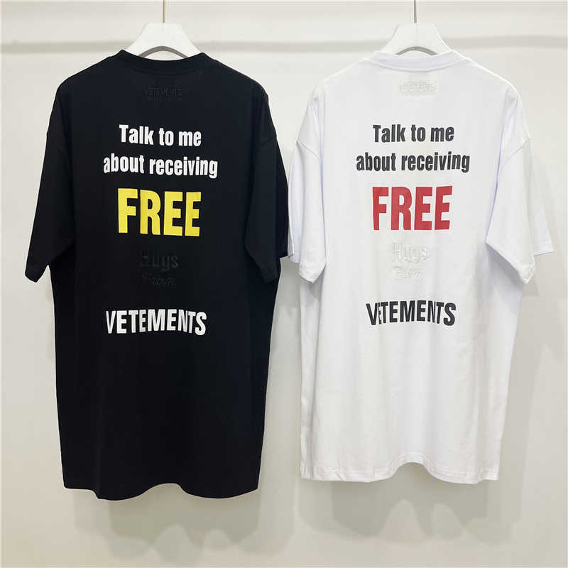 T-shirty męskie dobra jakość 2022SS WETEMNTY Znak Moda T-shirt Mężczyźni 1 1 Vetement