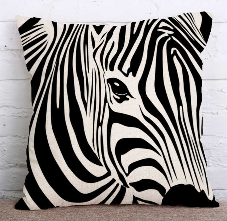 Écouteur d'oreiller Black Zebra Case arc-en-ciel Zebra Coton Coton DÉCOR DE LIEU SOFFAT DÉCORT