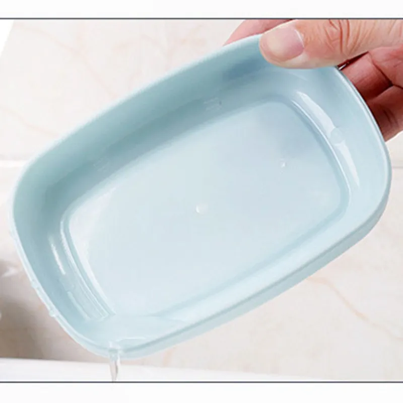 New Plastic Soap Dish Plate Bathroom Creative Double Draining Soap Holder White Non Slip Soap Boxes Tray Bath Supplies Whole