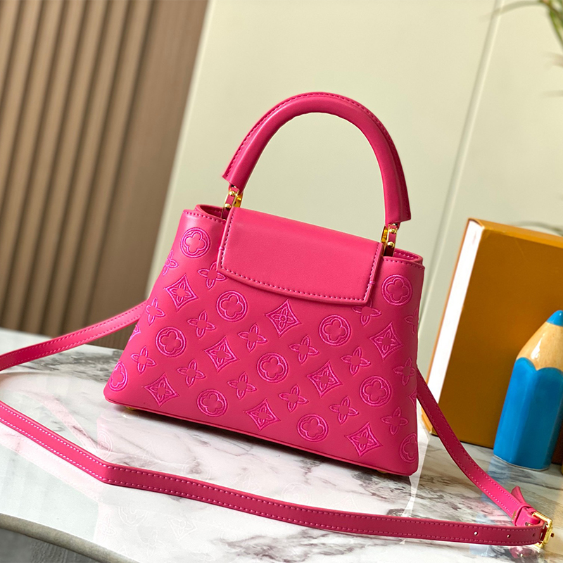 Dames portemonnee ontwerper roze tas schoudertassen mode luxe draad handtas lederen crossbody tote grote capaciteit handtassen in retro hoge kwaliteit portemonnees