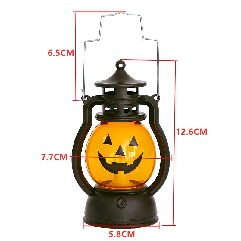 ハロウィーンポニーランタンハンドヘルドジャックオーランタンスカルデコレーションオイルランプパーティー面白い雰囲気の小道具