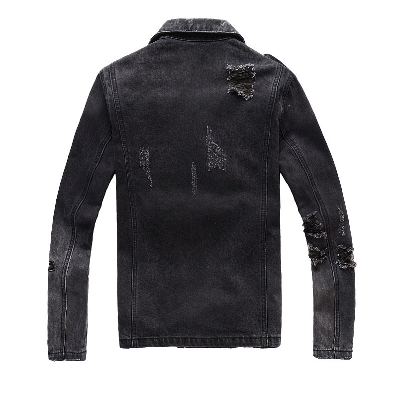 Роскошные куртки Am Mens High Street Jackets Джинсовая джинсовая ткань черное синее повседневное хип-хоп дизайнер