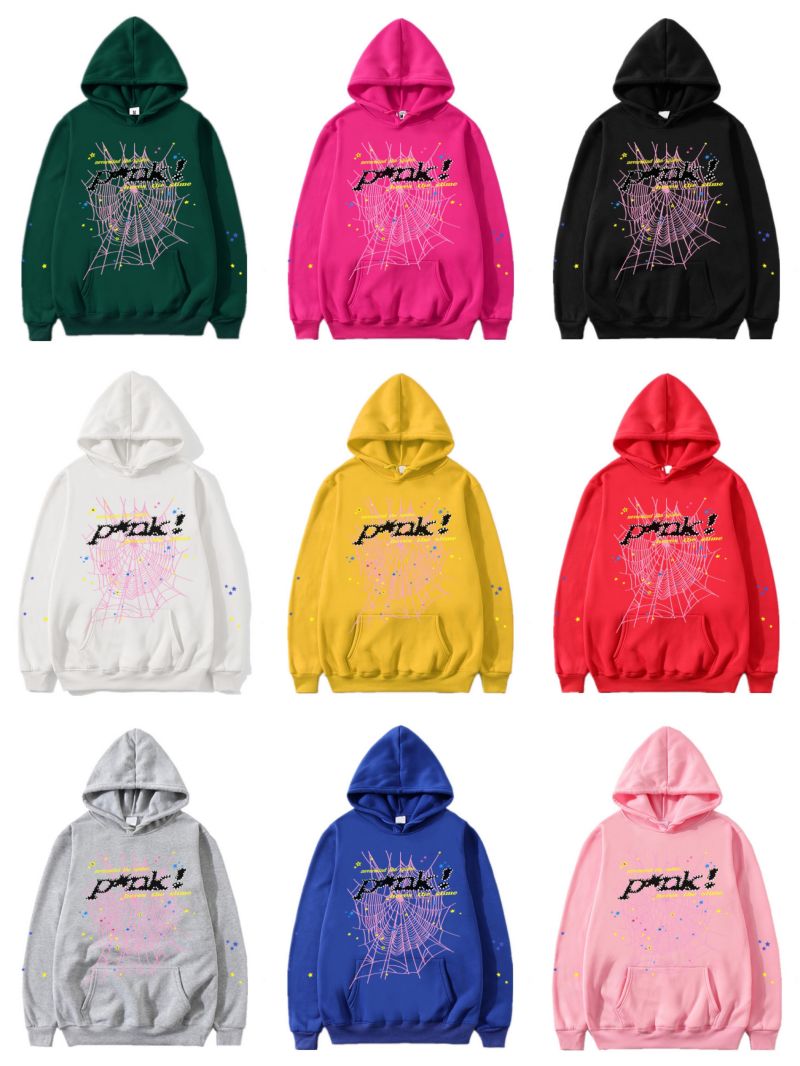 Spider hoodies mens designer tracksuit pink spider hoodie Young Thug  hoodie tracksuit 555555 men women hoodie web jacket Sweatshirt spider hoodie size S-2XL