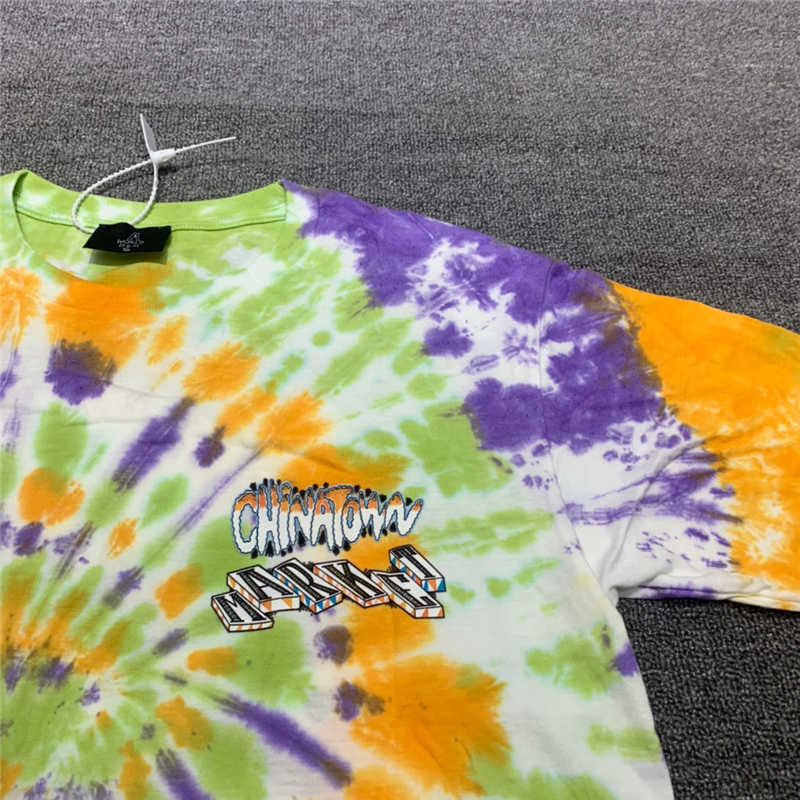 Men's T-Shirts High Quality Tie Dye Chinatown Fashion T-shirt Men 1 1 Chinatown Women Shirts China Town Market Women Tops Tee Men Clothing