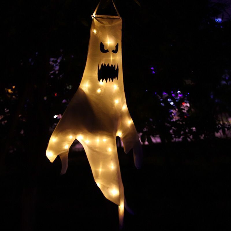 Other Event Party Supplies Large LED Halloween Outdoor Light Hanging Ghost Dress Up Glowing Spooky Lamp Horror Props Home Bar Decoration 230818