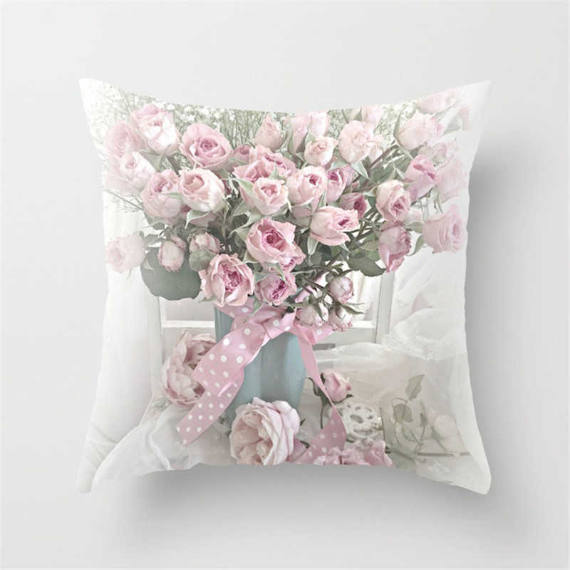 Kuddefodral Flower Mönster Dekorativ soffa Kudde täcker Kast S Home Decor Cove Pink Decorative HKD230817