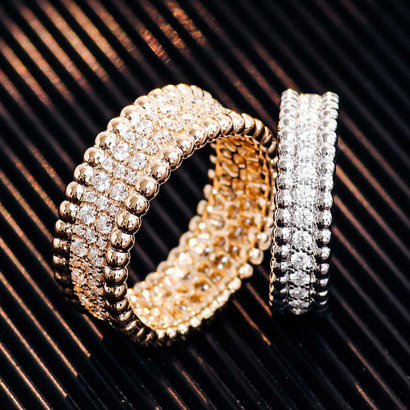 Explosive 18k Platinum Full Diamond Mosang Stone Pairing Diamond Ring Couple Ring Light Luxury Polyvalent