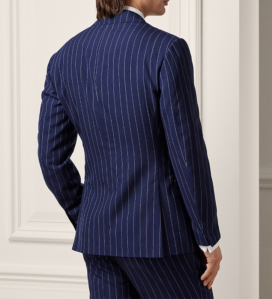 Striped Men Suit na ślub Tuxedos Lapel Tuxedos z podwójnym piersią zużycie 2 szt. Kurtka i spodnie Dostosuj Terno Masculino