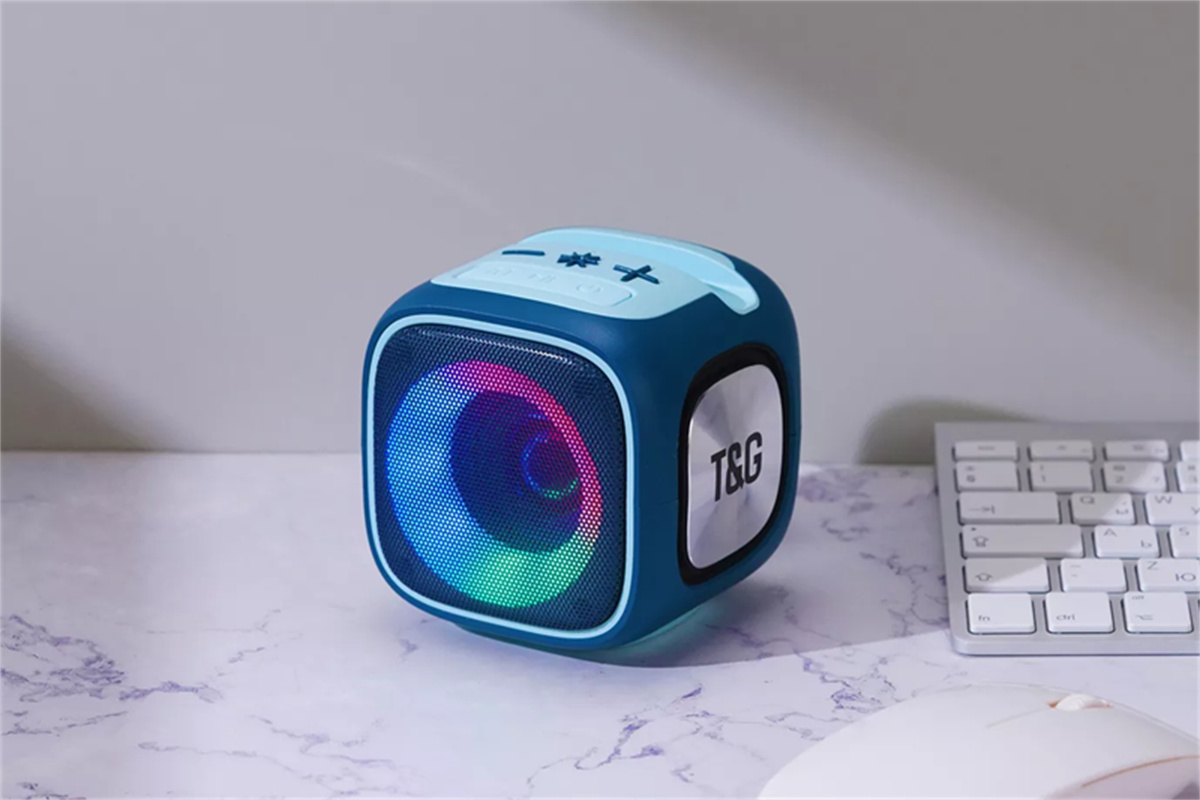 TG359 T&G New Design Mini Cubic RGB LED Light Wireless Speaker High Power 7W 1200 Mah Stereo Bass Bocina BT Speaker