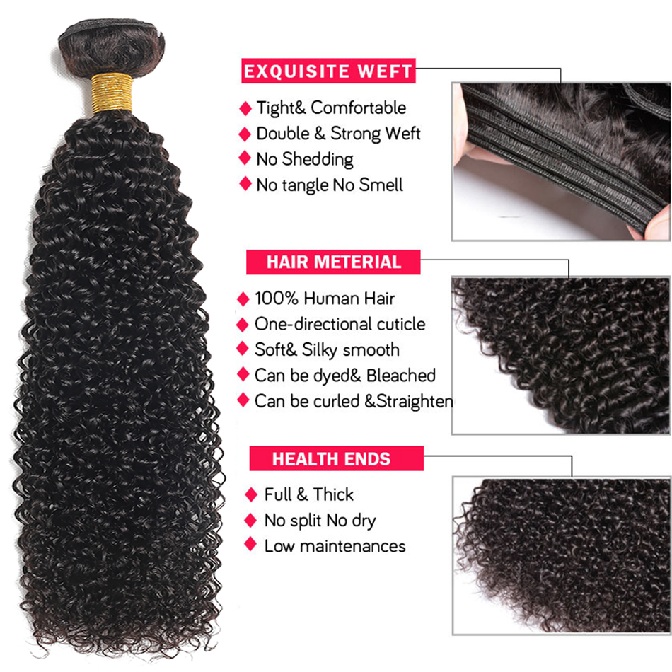 Kinky Curly Bundles 1/3/Human Hair Extensions 100% Unprocessed Virgin Human Hair Weave Bundles Jerry Curl