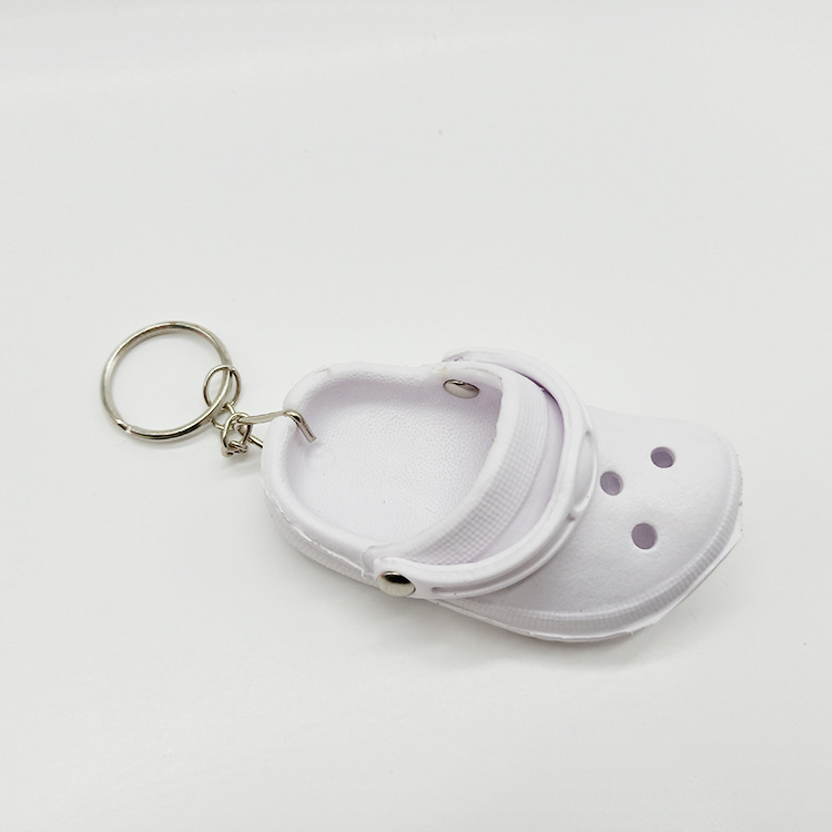 ألوان مختلطة سلسلة مفاتيح 3D Mini 7.5cm Eva Beach Hole Little Slipper Shoe -keychain bag accessories keyring car charms charms