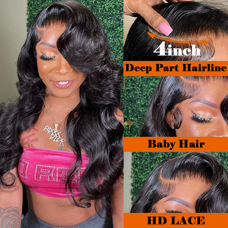 Wig Wig Wig Body Hair Body 13x6 Hd Lace Frontal Wig No Col Houle Human Heuv