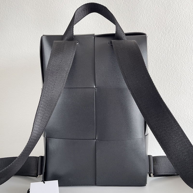 Luxus Männer Frauen Arco Rucksack Top -Qualität Designer -Einkaufstaschen Schwarzes Grün intreccio Leder -Rucksäcke Zwei Reißverschluss 100% Kalbskin