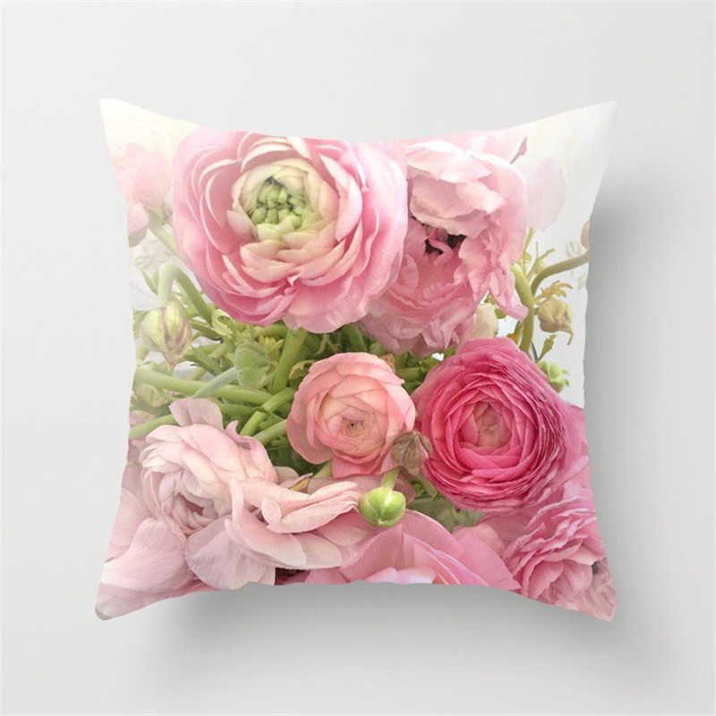 Kuddefodral Flower Mönster Dekorativ soffa Kudde täcker Kast S Home Decor Cove Pink Decorative HKD230817