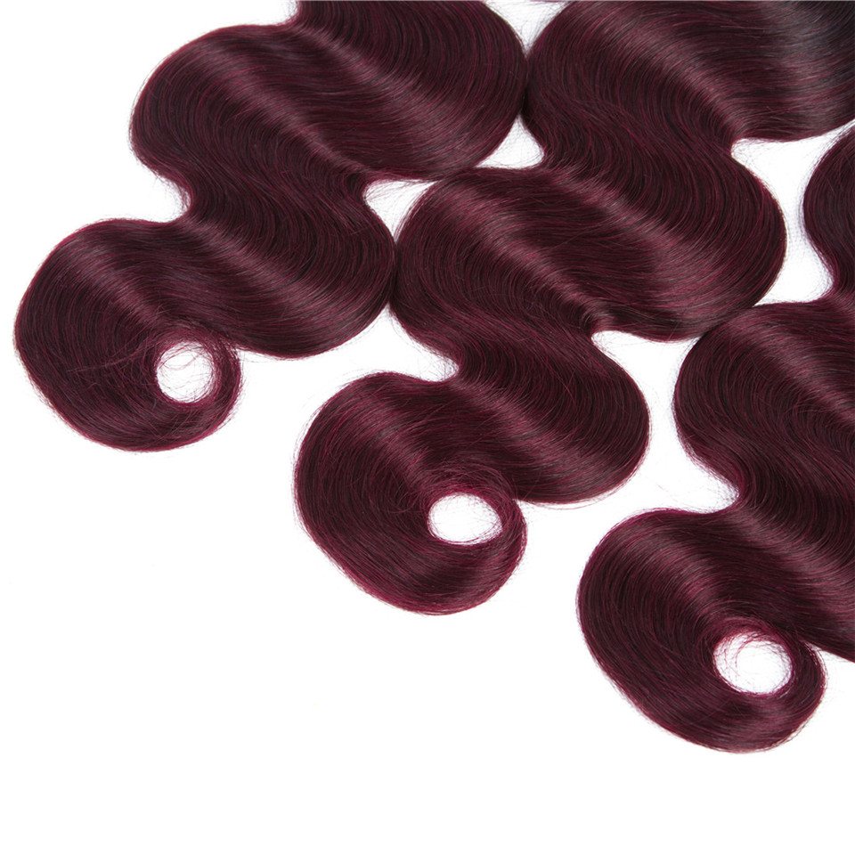 1B 99J Bundles Ombre Body Wave Hair Weave Bundles Brazilian Weave Hair 3/4 Bundles 99j Human Hair Bundles Wholesale Hair Bundles
