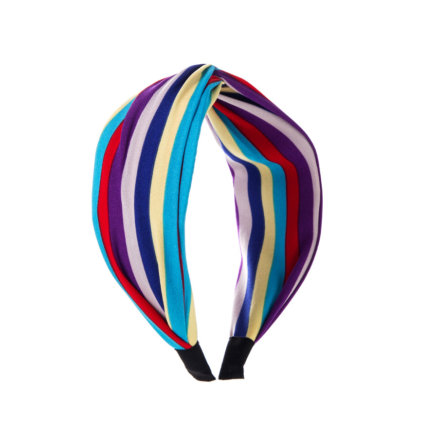 Rainbow Headband Fabric Hair Hoop Colorful Stripes Head Bands For Women's Hair FG642