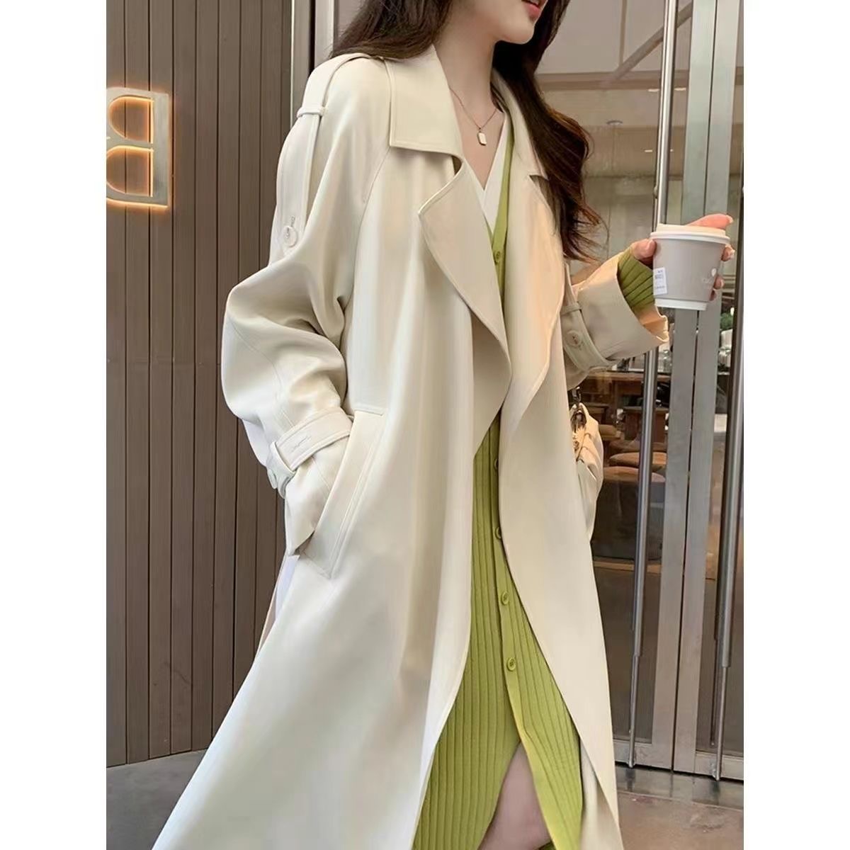 Windbreaker Coat Women's Spring 2023 New Little Fragrance - Mid length Premium Women's Coat