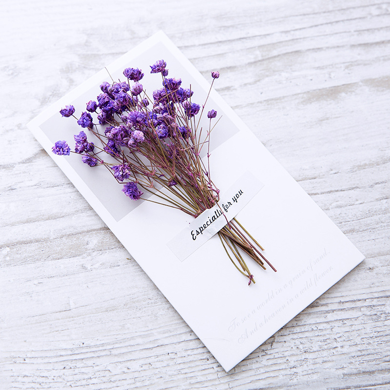 Dry Flower Greeting Card Teacher Mother's Day DIY Blank Blessing Card Birthday Wedding Invitation