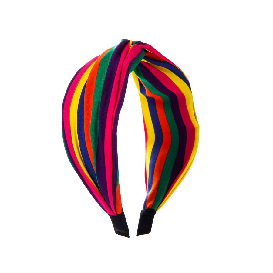 Rainbow Headband Materiał do włosów Kolorowe paski opaski głowy do włosów damskich FG642