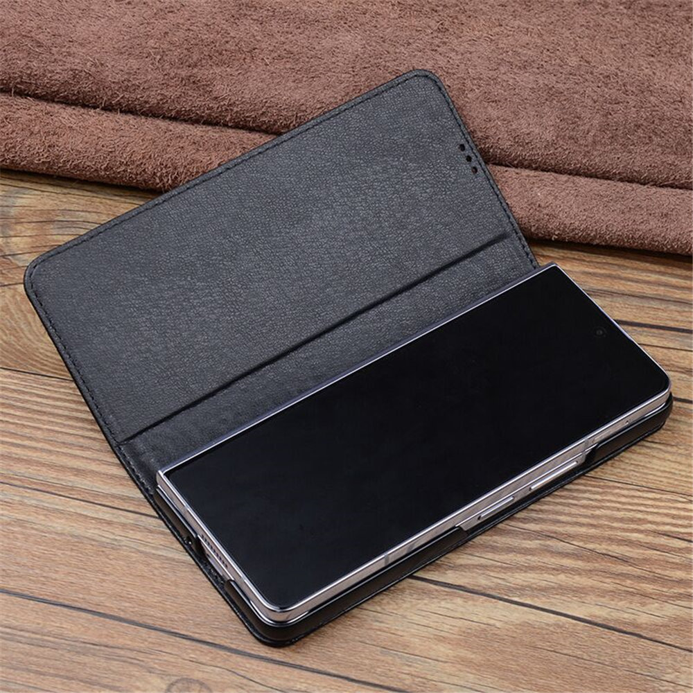 Custodia a flip di coccodrillo in pelle vera Samsung Galaxy Z Fold4 3 Coperchio di armatura Business Magnetic Business