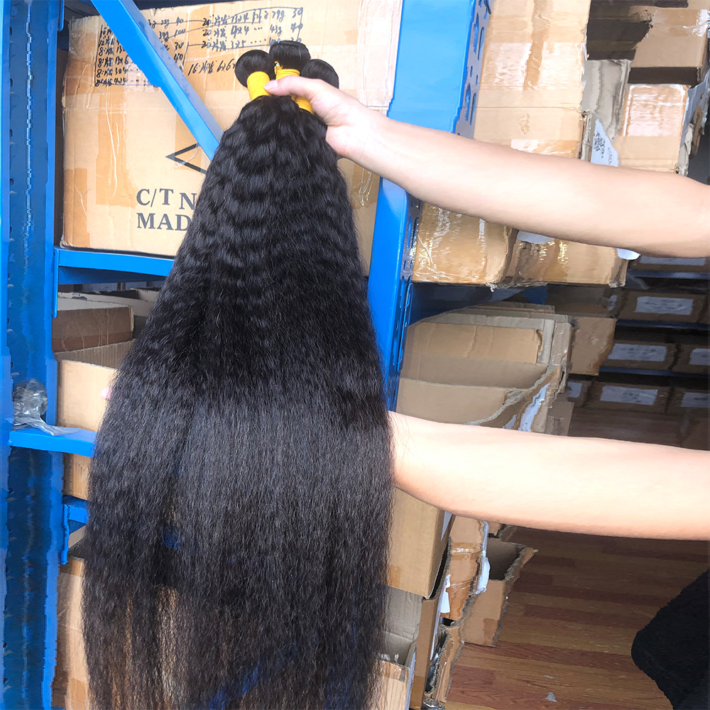 32 34 36 38 40 polegadas Kinky Straight pacote brasileiro Remy Hair Teave Pacacos 3/Yaki Cabelo humano negro natural reto