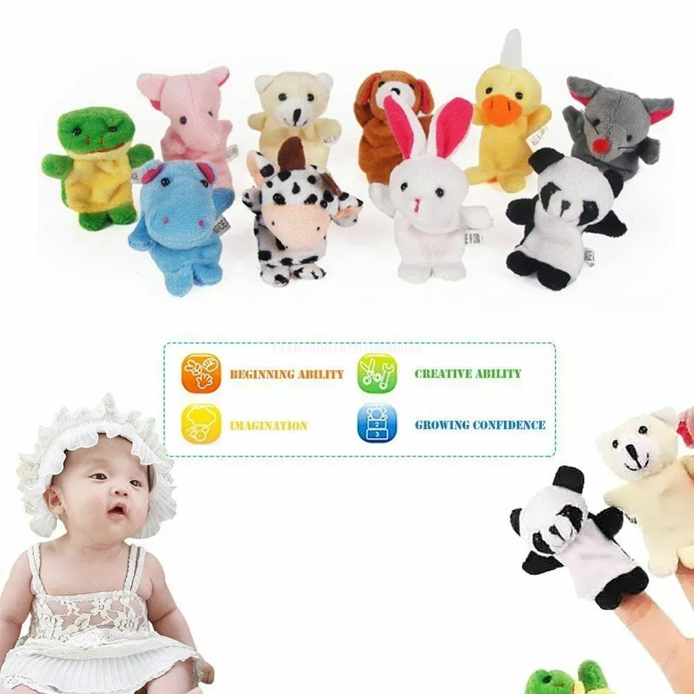 finger puppets animal puppets games子供たちのストーリーテリングベビーベッドストーリーヘルパー人形セットソフトプラッシュキッズ教育おもちゃ