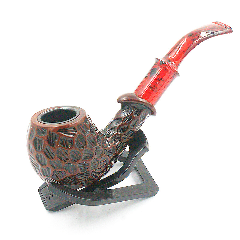 Smoking Pipes solid wood natural color tobacco pipe red tail Heat-resistant wood dry pipe wooden smoking accessories