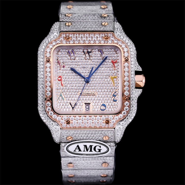 Amg Motre Be Luxe Babysbreath Diamond Orologio 40mm 9015 Movimento meccanico automatico 904L Acciaio Watchs Orologi da uomo Orologi da polso RELOJES