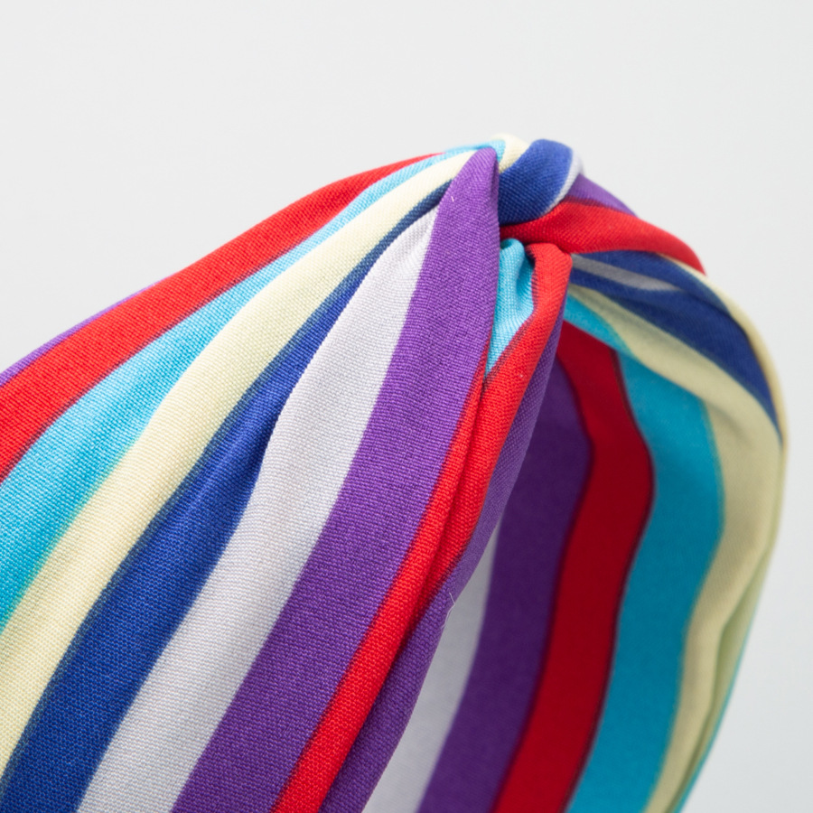 Rainbow Headband Fabric Hair Hoop Colorful Stripes Head Bands for Women's Hair FG642