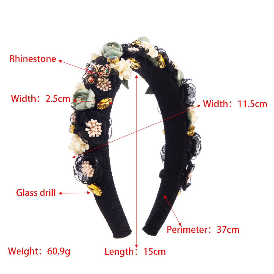 Luxury Baroque Headband Flower Hair Hoop Head Bands For Ball Party Wediing FG1255