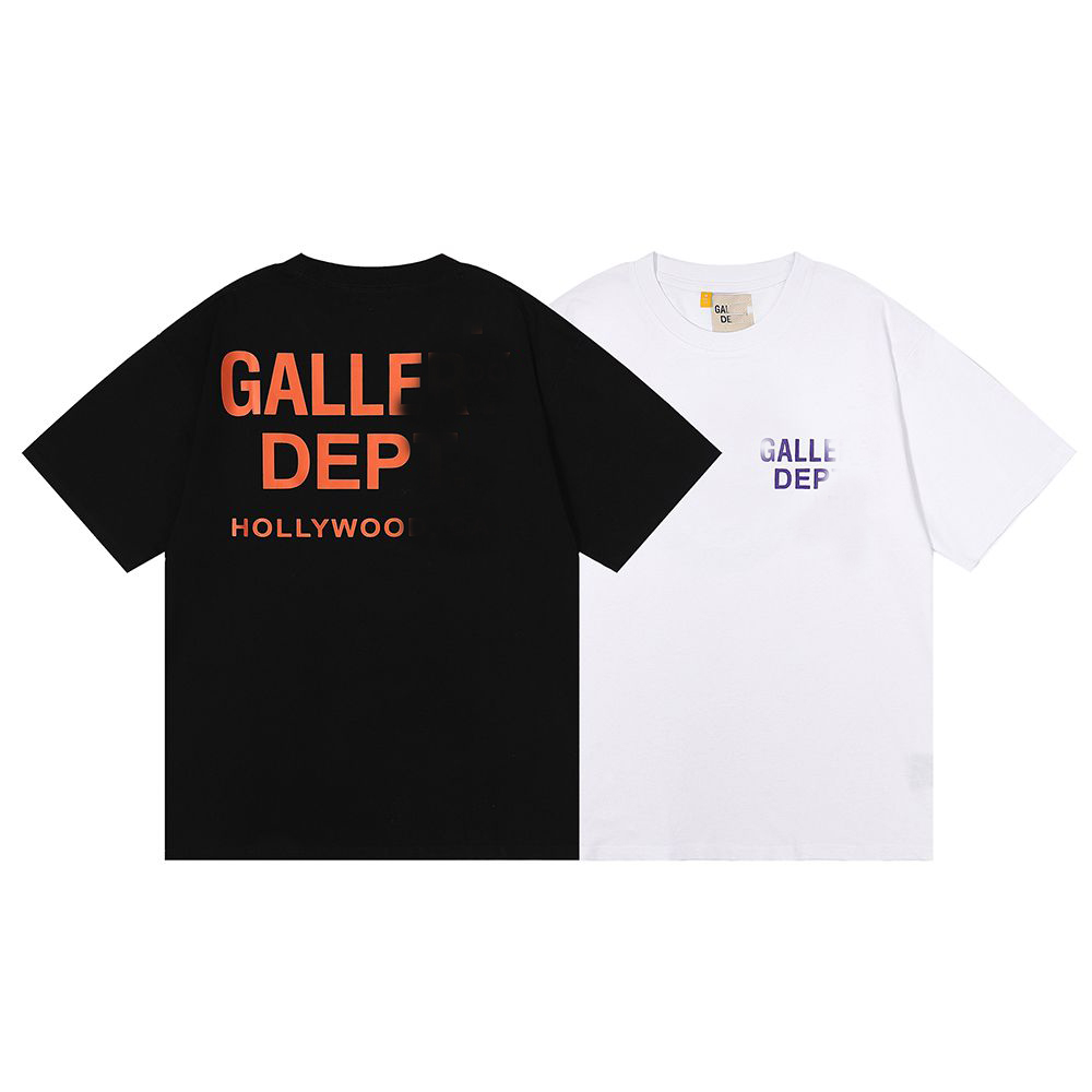 Galler Klasik Mektup Baskı T-Shirt Çift Gazlı Pamuk Kısa Kol Unisex Moda Sokak Giyim Kötü Boy Giyim Bölümleri