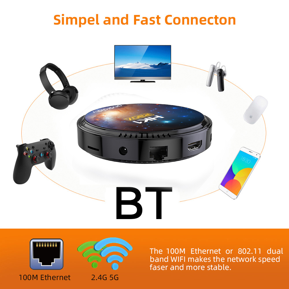 HK1 Rbox W2T TV Box Android 11.0 AMLOGIC S905W2 2G/16G 4G/32G 64G 2.4G 5G DUAL WIFI H.265 4K UHD YouTube Smart Media Player